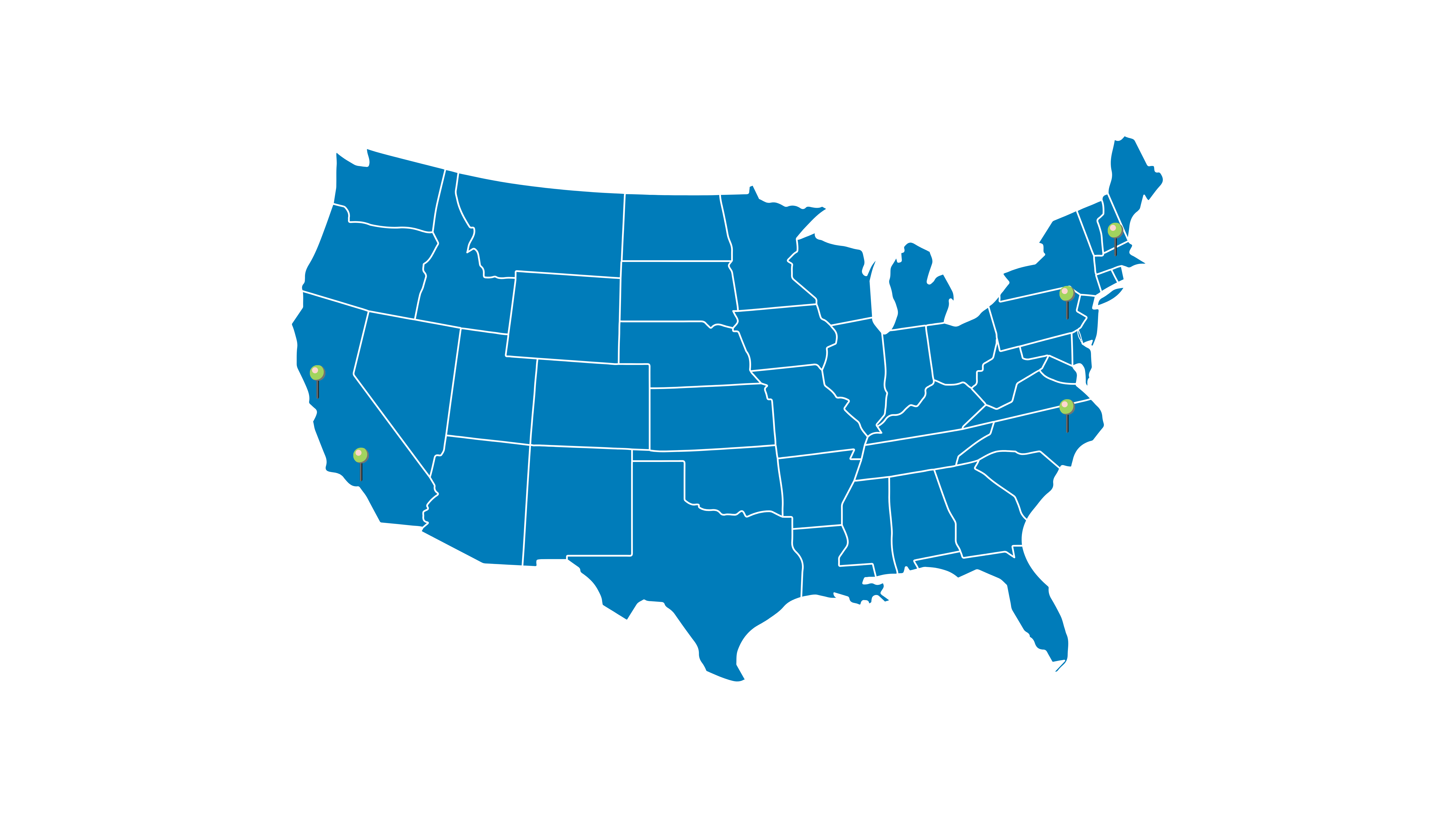 Map of Polycarbin service areas